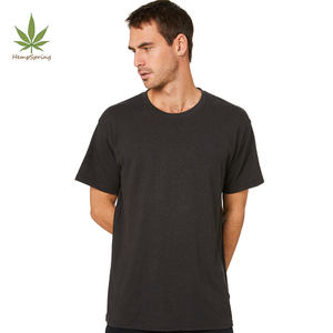 男性用Tシャツカスタム麻コットンTシャツ中国空白ラウンドクルーネック麻服麻Tシャツ持続可能なTシャツ - Product Image 4