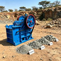 Petit concasseur à mâchoires PE150X250 pour l'extraction d'or, concasseur de roche et de pierre avec crible vibrant diesel, concasseur à mâchoires diesel portable