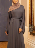 Nouvelle Robe Plissée Élégante en Dentelle Lavable 2026 pour Femmes Musulmanes Style Arabe Jalabiya Couleur Unie Col Manches Longues Taille Naturelle