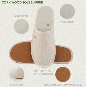 Eco amigable Natural de madera de corcho zapatillas desechables para hoteles restaurante Inn Spa casa aerolínea boda viajar - Product Image 4