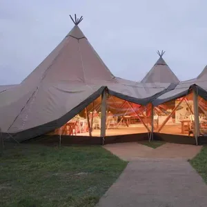 डेरा डाले हुए टेंट Glamping लक्जरी बड़े कैनवास Teepee भारतीय खेलने टीपी तम्बू