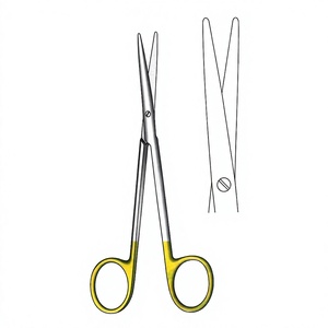 Ciseaux Metzenbaum-Fino 23 cm / 9 pouces, à bout arrondi, droits, délicats, en TC doré, ciseaux chirurgicaux médicaux de précision, instrument - Product Image 1