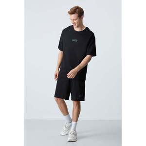 Ensemble de shorts pour homme en coton noir épais, doux et texturé, coupe ample - 85259 - Noir/noir - Product Image 1