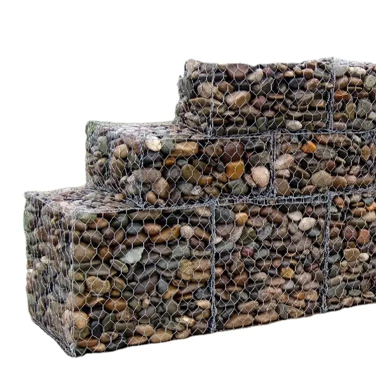 Großhandel Pvc-Beschichteter Gabion Sechseckdrahtzahn für Flussbankschutz Gabionbox