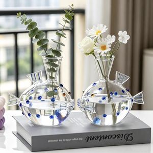 Jarrón de Vidrio en Forma de Pez Burbuja, Transparente, Decorativo, para Flores Hidropónicas, Ideal para la Sala de Estar y la Mesa de Centro - Product Image 2