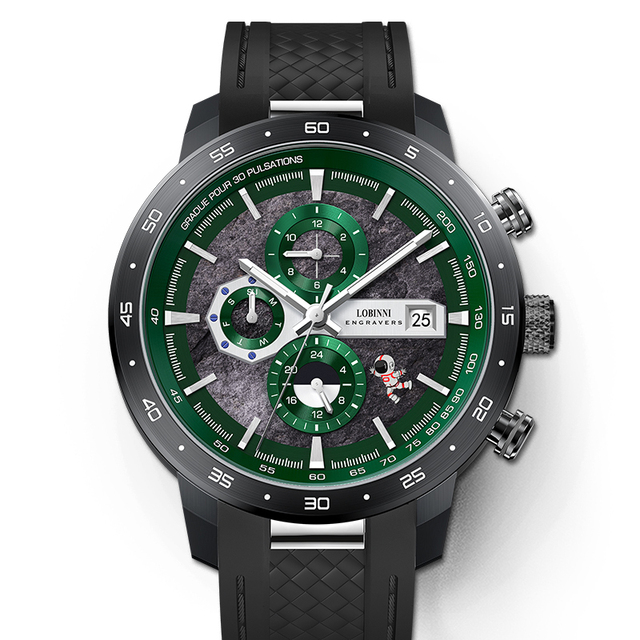 Luxury Fashionable Sport Wristwatch Stainless Steel Rubber Band Sapphire Crystal Dial Automatic Mechanical Shanghai Luminous