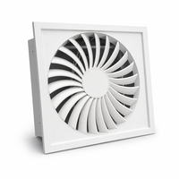 Diffuseur d'air en acier inoxydable à tourbillon, grille de ventilation carrée pour plafond avec sortie d'air réglable, économie d'énergie pour les systèmes HVAC scolaires