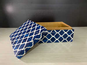 Moroccan Modern Design Handmade Luxury Eco-friendly Resin MDF Jewelry <b>Box</b> <b>Blue</b> Decorative Case Solid Pattern High Quality <b>Gift</b> - Product Image 6
