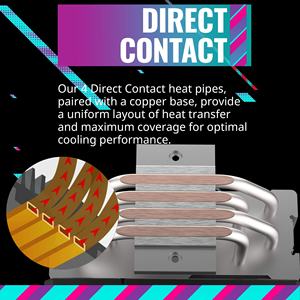 <span class=keywords><strong>Cooler</strong></span> <span class=keywords><strong>Master</strong></span> T400K CPU Refroidisseur d'air avec ventilateur PWM 120mm Contact direct 4 caloducs en cuivre ARGB Sync 152mm de haut Boîtier d'ordinateur - Product Image 4