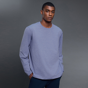 T-shirt à manches longues pour <span class=keywords><strong>homme</strong></span>, col rond, couleur unie, personnalisé, fin, respirant, coupe ample, décontracté, sous-vêtement de sport, vêtements pour <span class=keywords><strong>homme</strong></span> - Product Image 6