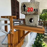Table de balcon pliante réglable Table de bar en bois pour l'extérieur Table de pont suspendue