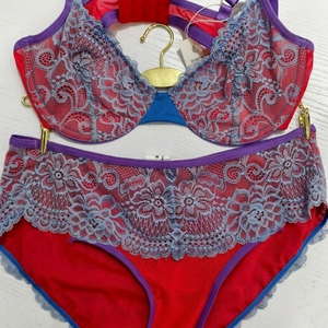 Fabricante Mayorista de Lencería <span class=keywords><strong>Sexy</strong></span> de Encaje, Conjunto de Sujetador y Braguita Personalizado en Tallas Grandes S-3XL, Conjunto de Bikini Bordado Transpirable con Certificación Oeko-Tex - Product Image 2