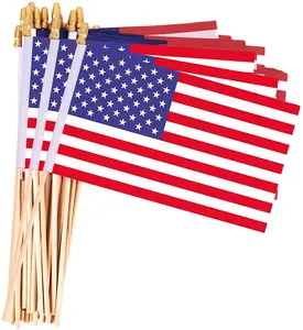 Cuustomize Fourth of July Flag Mini American Flags for Lawn Memorial Day Independence Day Decoration