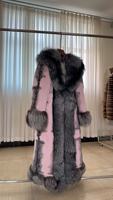Manteau en fourrure de lapin Rex et de renard pour femme, style décontracté, épais, chaud et résistant au froid, vente en gros