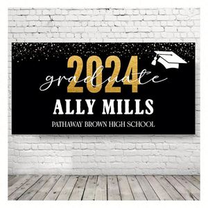 2025 Graduation Party Banner <b>Vinyl</b> Banner Accessories Yard Signs Party <b>Wall</b> Decorations Indoor or Outdoor - Product Image 1