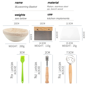 Mây tròn hình bầu dục và nhiều hình dạng bánh mì chống giỏ đặt để làm bánh mì với công cụ bánh mì và phụ kiện nướng - Product Image 2