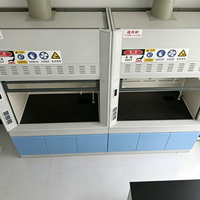 Hotte de laboratoire entièrement en acier avec robinet d'eau, panneau de commande, plan de travail et armoire de ventilation pour expériences chimiques - Mobilier de laboratoire