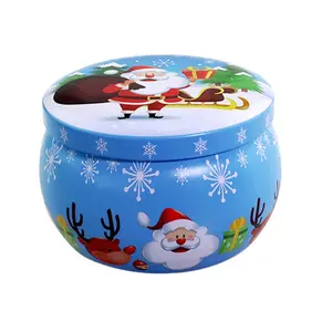 מתנה מהודרת לחג המולד קופסת מתכת 2.2 אוז קופסת פח קטנה ואחסון ריקה לאריזת נרות/שעווה/ממתקים/עוגיות