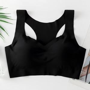 シームレスピンクシルクフィットネスブラトップ成熟した女性用毎日スタイルワイヤーフリースポーツカップコットンパジャマセクシー - Product Image 1