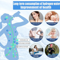 Bouteille d'eau Wasserstoff Flasche à hydrogène étanche personnalisée, portable 420ml, fabricant d'eau domestique en verre à hydrogène H2 pour cadeau