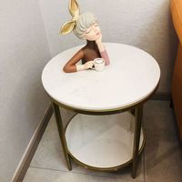 Petite table d'appoint ronde à double niveau, table basse de luxe pour salon, à placer près du canapé