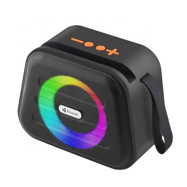 Kisonli S10 Portable Wireless for Bluetooth RGB LED Speaker TWS Compatible with USB AUX for Phone Outdoor Use