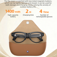 Gafas Inteligentes con Cámara HD 4K de 8MP, IA, Bluetooth, Estuche de Carga de 1400mAh, Audio de Oído Abierto, Foto y Video