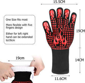 식품 학년 실리콘 장갑 내열성 BBQ 그릴 오븐 장갑 안전 작업자 장갑 절단 방지 오븐 장갑 - Product Image 5