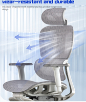 Accoudoir 3D moderne de luxe série haut de gamme réglable dossier haut pleine maille tournante chaise de bureau ergonomique exécutive Base en acier