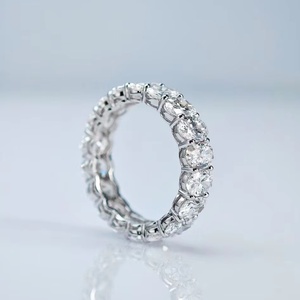 Custom 14K 18K White Gold Diamond <b>Ring</b> 0.5-2ct Oval Lab Diamond <b>Ring</b> Halo Diamond Eternity <b>Ring</b> IGI Certified Jewellery - Product Image 1