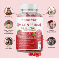 Gummies de magnésium en marque privée OEM WelnessWays pour la beauté et l'éclat de la peau, compléments alimentaires en vrac pour adultes