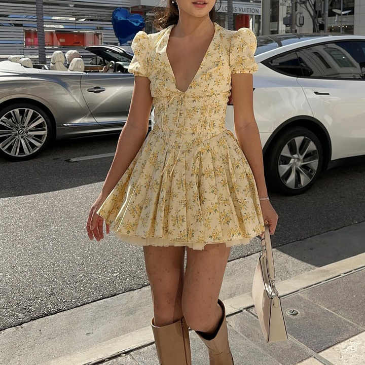yellow retro dress Vintage 70s Pastel Maxi Bohemian Summer Cotton Gown, Cottagecore Sun Dress | Size M Medium to L Large Cute Dress Please allow 1 Factory Wholesale Retro Yellow Floral