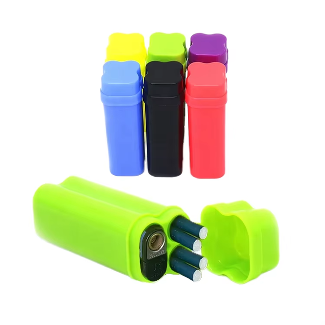 Smart Portable All-in-One Cigar Lighter Holder Case Smell-Proof Food Container for 2 Smokers Durable Plastic Design