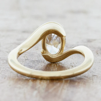 Bague de fiançailles en or massif 10K/14K/18K avec diamant de laboratoire cultivé sur mesure, taille ovale 2 carats, sertissage clos, tige ouverte, certifiée IGI CVD/HPHT