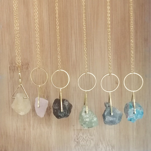 A2143 <span class=keywords><strong>collier</strong></span> pendentif en pierres précieuses brutes naturelles chaudes <span class=keywords><strong>collier</strong></span> pendentif en quartz avec pierre de naissance en cristal avec chaîne en <span class=keywords><strong>or</strong></span> 18 carats - Product Image 2