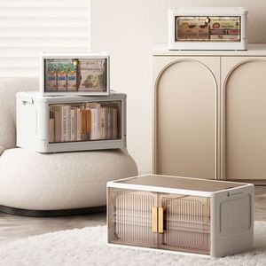 Wholesale Rectangle Injection Household Double Door <b>Folding</b> <b>Storage</b> <b>Box</b> Plastic Foldable Clothes Organizer Stackable Toy - Product Image 3