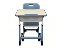 Ensemble Chaise et Bureau Moderne Type C pour Étudiants, Collège, en Bois, Hauteur Réglable, Confortable, Écologique, avec Cadre en Acier, pour Salle de Classe et Étude