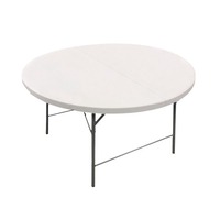 Fournisseur chinois 4ft 1.2m Table ronde pliante durable blanche pour réunion Table pliante extérieure pour événements