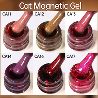 Vernis à ongles gel magnétique longue tenue non toxique, couleur tendance automne-hiver, ambre cristal rouge brun, effet œil de chat transparent UV
