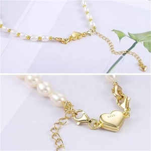 S925 Hình Trái Tim Sterling <span class=keywords><strong>Silver</strong></span> <span class=keywords><strong>Magnetic</strong></span> Móc Móc Tự Làm Carabiner Mạ Vàng Tôm Hùm Khóa Cho Vòng Cổ Trang Sức Thành phần - Product Image 5