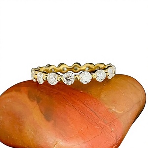 14K Solid Gold Brilliant Cut Lab Grown Diamond Christian Luxury Eternity Wedding <b>Ring</b> - Product Image 1