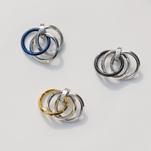 Three <b>Ring</b> Stainless Steel Pendant Charm Geometric <b>Circle</b> Design Unisex Jewelry Accessory For Necklace Sweater Chain DIY - Product Image 3