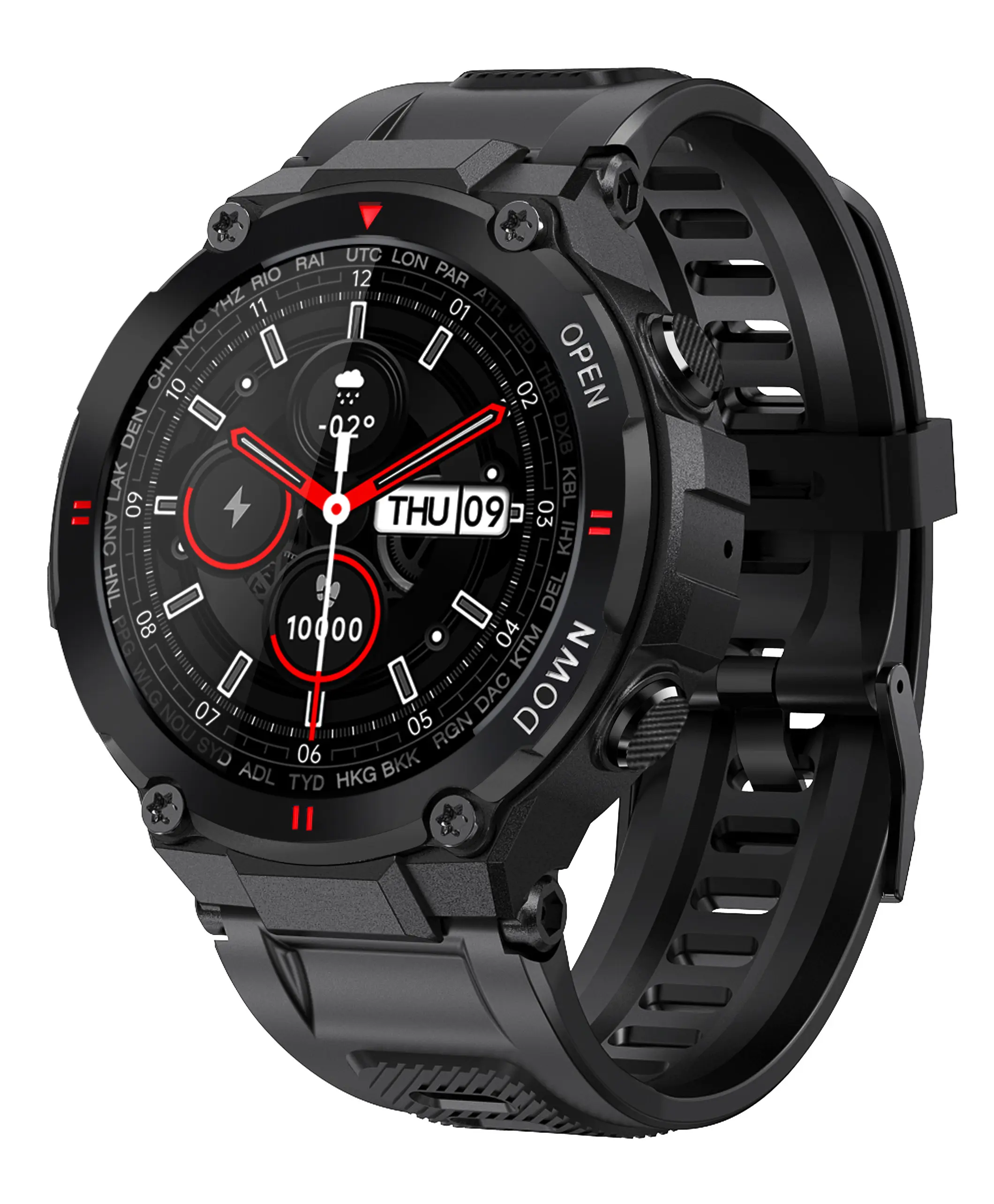 Sıcak satış Reloj akıllı akıllı saat telefon arama su geçirmez 400mAh büyük pil nabız monitörü Smartwatch K22 erkekler için
