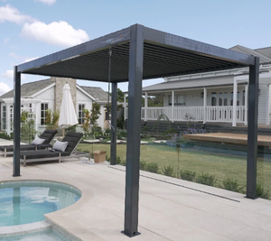 Pergola de jardin de luxe, toit de patio, imperméable, pergola extérieure en aluminium, ouverture électrique extérieure, pergola de jardin avec éclairage LED - Product Image 6