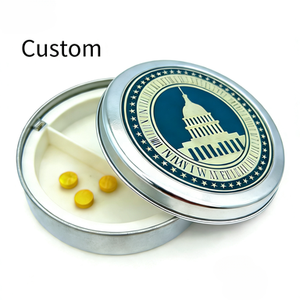 Petite boîte à pilules carrée en acier inoxydable usinée CNC, facile à transporter, impression personnalisée pour cadeaux d'affaires et personnels, OEM - Product Image 4