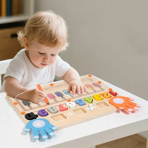 Gioco Matematico Magnetico in Legno Montessori 2 in 1 - Puzzle Educativo Precoce per Conteggio Perline e Forme Numeriche per Bambini - Product Image 4