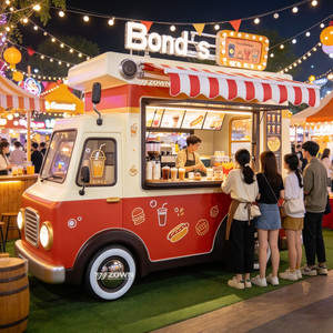 Lightweight Drivable Electric Food <b>Cart</b> Anti Rust Frame Mobile Beverage Vending Truck For <b>Beach</b> And Park Use - Product Image 1