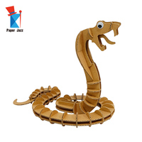 Puzzle 3D in Cartone Ondulato Personalizzato per Bambini, Modello Educativo di Serpente con Occhi