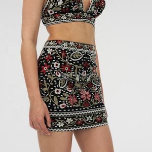 Minifalda de Verano Estilo Bohemio para Mujer, con Bordado Elaborado, Corte en A - Product Image 2