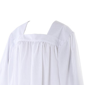 Surplis d'Église Unisexe Blanc à Col Rond de Haute Qualité OEM en Gros pour Clergé Prêtre, Uniforme Simple de Chorale d'Église - Product Image 3